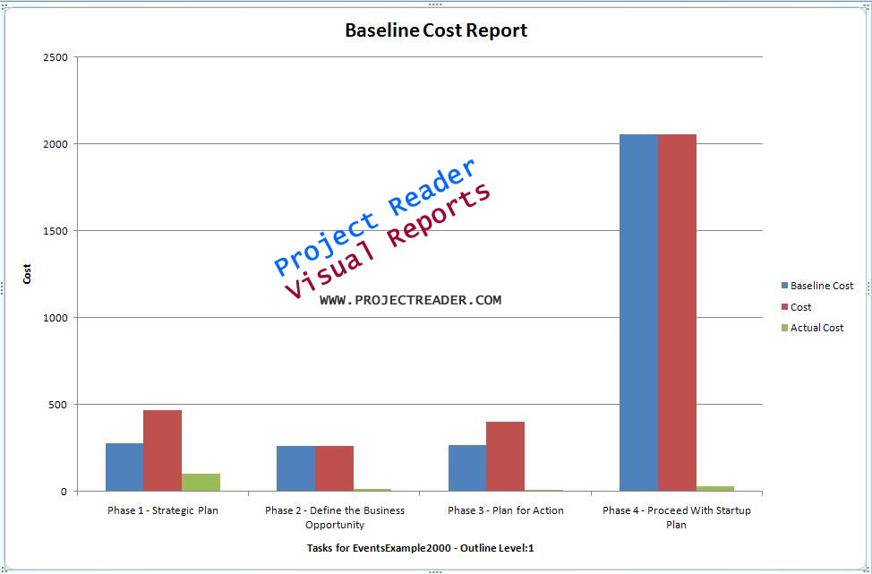 ProjectViewerReport Baseline Cost Report screenshot