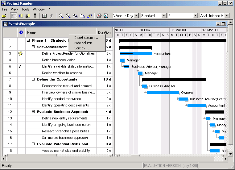 Screenshot of Project Reader